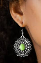 Load image into Gallery viewer, Summer Blooms Green Earrings