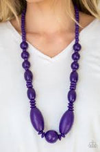 Load image into Gallery viewer, Summer Breezin Purple Wood Necklace - Angie's $5.00 Bling