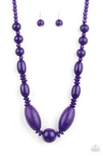 Load image into Gallery viewer, Summer Breezin Purple Wood Necklace - Angie's $5.00 Bling