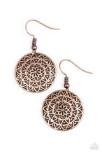 Load image into Gallery viewer, Sunflower Shimmer Copper Earrings