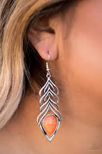 Load image into Gallery viewer, Swinging Sparrow Orange Earrings
