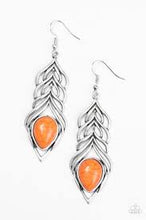 Load image into Gallery viewer, Swinging Sparrow Orange Earrings