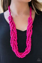 Load image into Gallery viewer, Tahiti Tropic Pink Wood Necklace