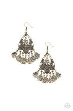 Load image into Gallery viewer, Teardrop Tempo Brass Earrings