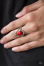 Load image into Gallery viewer, The Bold and the Bead-iful Red Skinny Band Ring