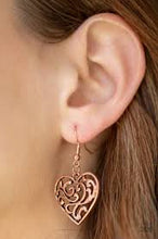 Load image into Gallery viewer, The Truth Hearts Copper Earrings