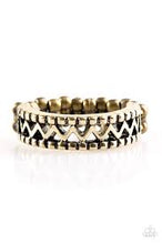 Load image into Gallery viewer, Thunder and Lightning Brass Skinny Band Ring