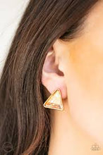 Load image into Gallery viewer, Timeless in Triangles Gold Clip On Earrings