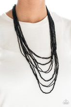 Load image into Gallery viewer, Totally Tonga Black Seed Bead Necklace