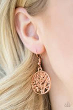 Load image into Gallery viewer, Tree Ring Circus Copper Earrings