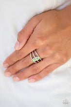 Load image into Gallery viewer, Triple Crown Winner Green Skinny Band Ring