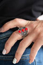 Load image into Gallery viewer, Triple Whammy Red Ring - Angie's $5.00 Bling