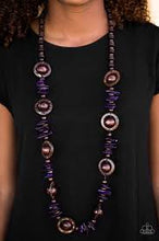 Load image into Gallery viewer, Tropical Tango Purple Wood Necklace - Angie's $5.00 Bling