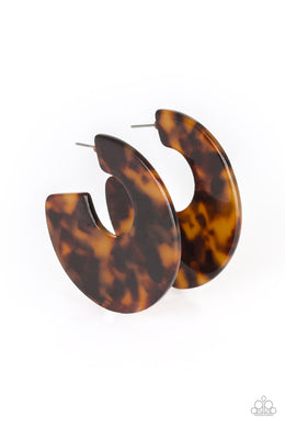 Tropically Torrid Brown Acrylic Earrings - Angie's $5.00 Bling