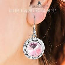 Load image into Gallery viewer, Turn On the Sparkle Pink Earrings