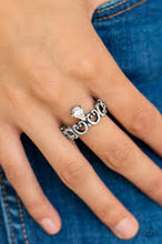 Load image into Gallery viewer, Twinkling Tiaras White Skinny Band Ring