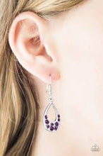 Load image into Gallery viewer, Twinkly Teardrops Purple Earrings