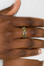 Load image into Gallery viewer, Wandering Wisteria Brass Skinny Band Ring