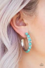 Load image into Gallery viewer, Western Watering Hole Turquoise Hoops
