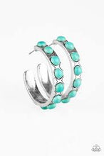 Load image into Gallery viewer, Western Watering Hole Turquoise Hoops