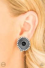 Load image into Gallery viewer, Wheeling and Able Black Clip On Earrings