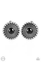 Load image into Gallery viewer, Wheeling and Able Black Clip On Earrings