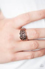 Load image into Gallery viewer, Wild About Wildflowers Copper Skinny Band Ring