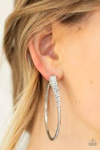 Load image into Gallery viewer, Winter Ice White Hoop Earrings