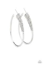 Load image into Gallery viewer, Winter Ice White Hoop Earrings