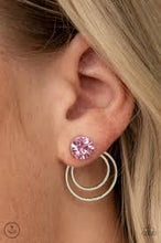 Load image into Gallery viewer, Word Gets Around Pink Jacket Earrings