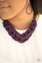 Load image into Gallery viewer, Wrap Battle Purple Seed Bead Necklace - Angie&#39;s $5.00 Bling