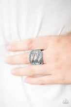 Load image into Gallery viewer, Wrapped Up in Shimmer Blue Ring - Angie's $5.00 Bling