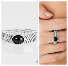Load image into Gallery viewer, Zebra Zen Black Skinny Band Ring - Angie's $5.00 Bling