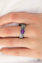 Load image into Gallery viewer, Zebra Zen Purple Skinny Band Ring