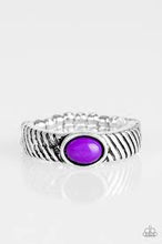 Load image into Gallery viewer, Zebra Zen Purple Skinny Band Ring