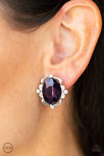 Load image into Gallery viewer, Regally Radiant Purple Clip On Earrings