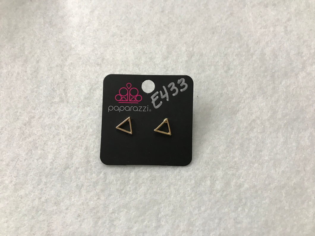 Starlet Shimmer Triangle Gold Earrings #433