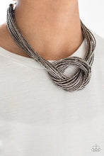 Load image into Gallery viewer, Knotted Knockout Gunmetal Seed Bead Necklace