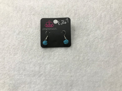 Starlet Shimmer Wire Ball Blue Earrings #267