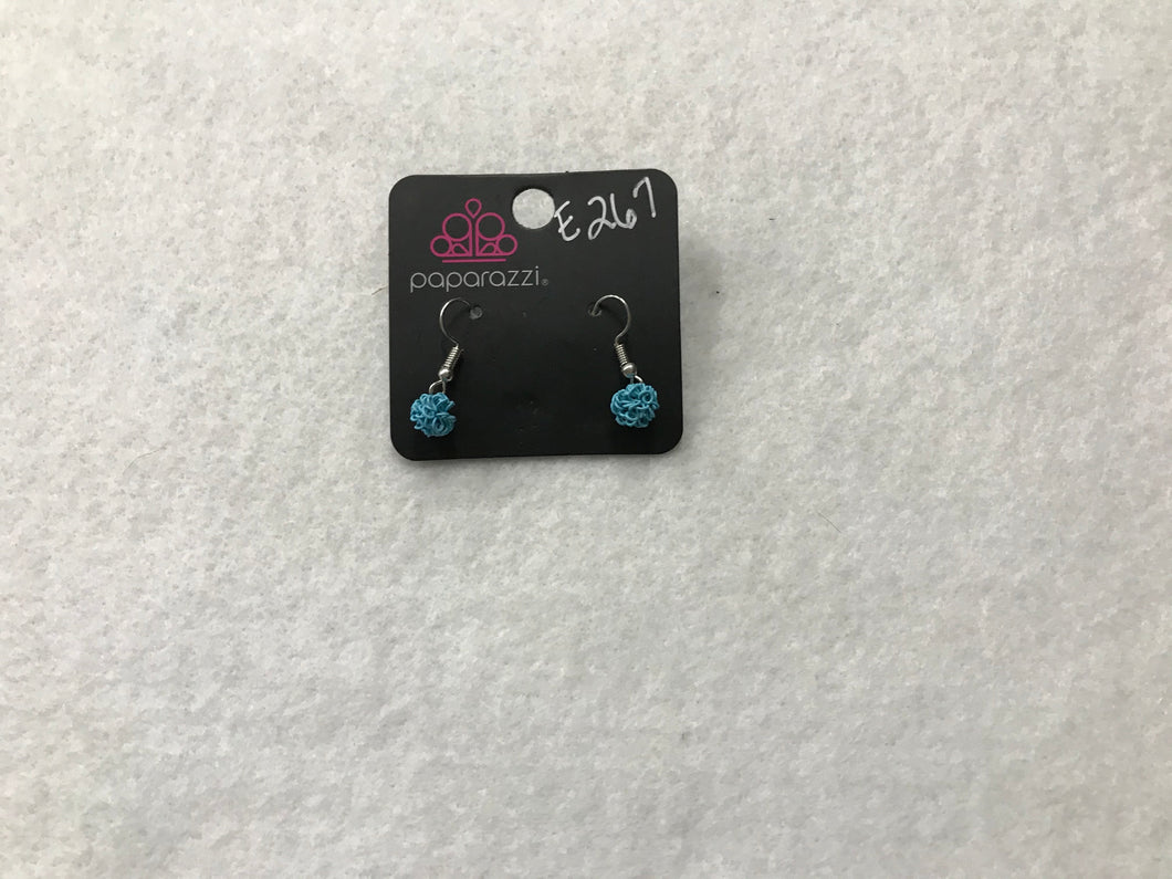 Starlet Shimmer Wire Ball Blue Earrings #267