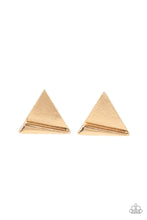 Load image into Gallery viewer, Die TRI-ing Gold Post Earrings