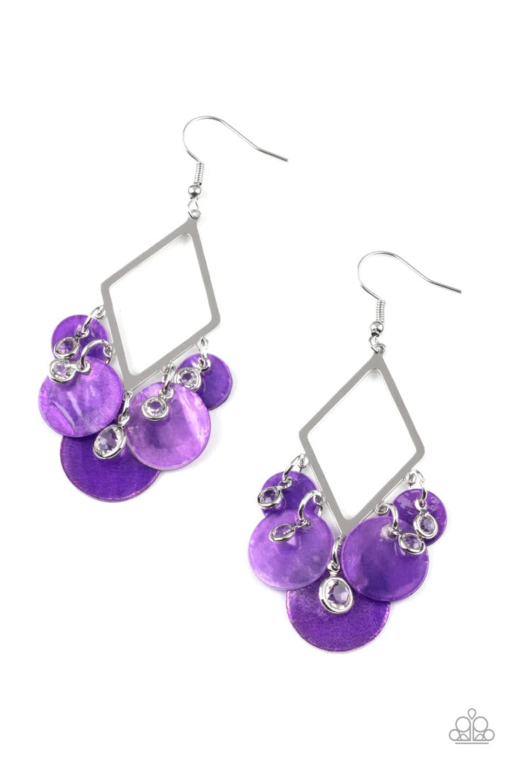 Pomp and Circumstances Purple Acrylic Earrings
