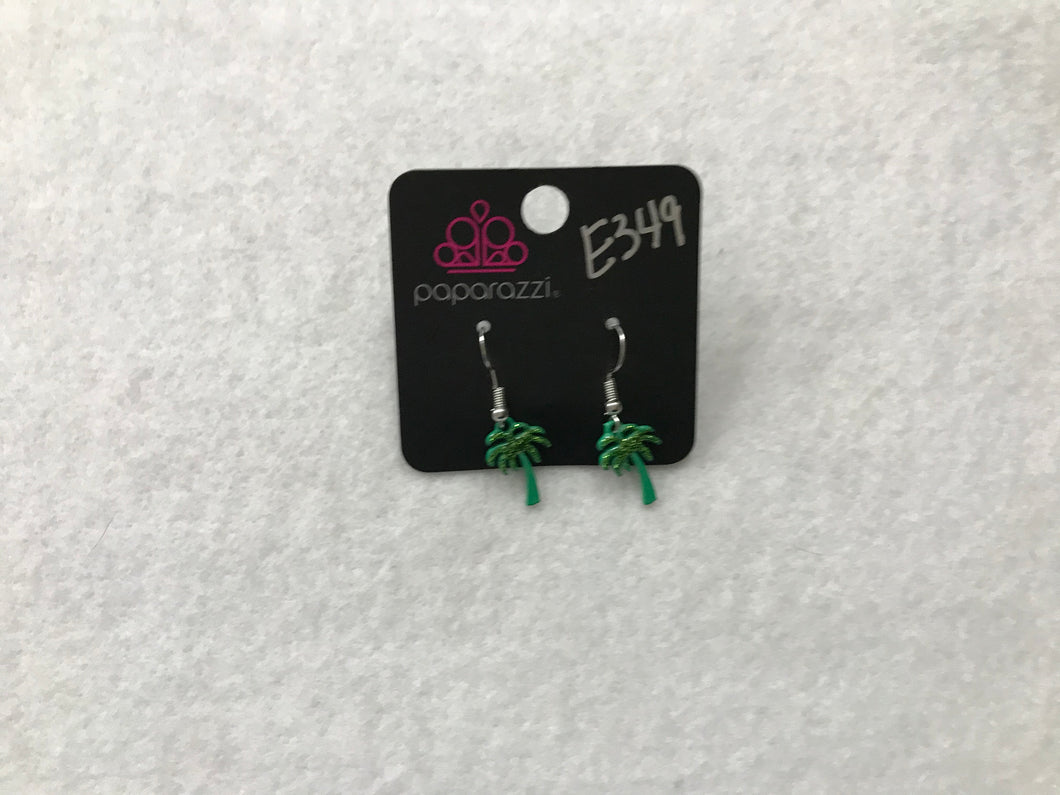 Starlet Shimmer Palm Tree w/Bling Earrings #349