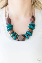 Load image into Gallery viewer, Pacific Paradise Blue Wood Necklace