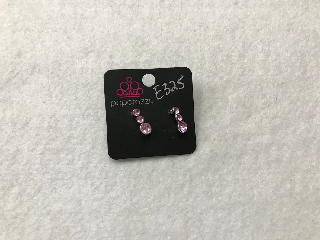 Starlet Shimmer Three Gems Purple Post Earrings #325