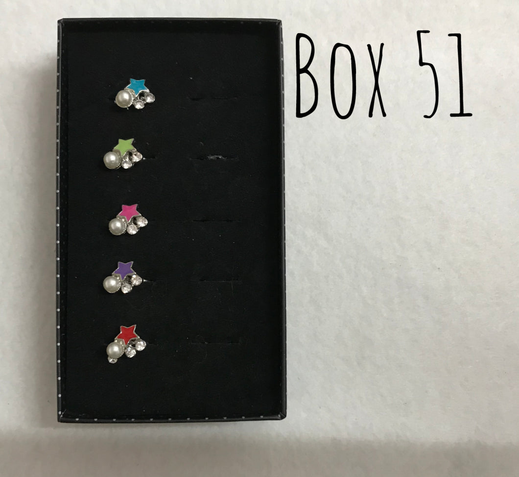 Starlet Shimmer Star/Pearl/Gem Rings Box 51