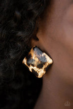 Load image into Gallery viewer, Making Hiss-tory Brown Post Leather Earrings