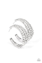 Load image into Gallery viewer, Cosmopolitan Cool White Hoop Earrings