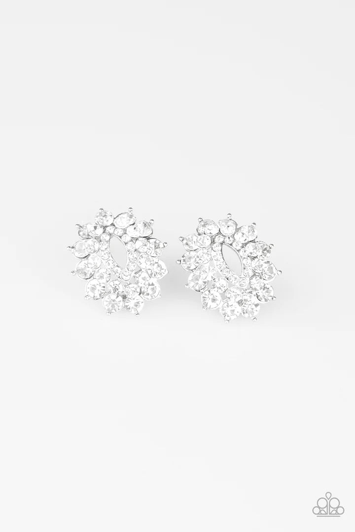 Brighten the Moment White Post Earrings