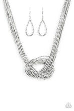 Load image into Gallery viewer, Knotted Knockout Silver Seed Bead Necklace